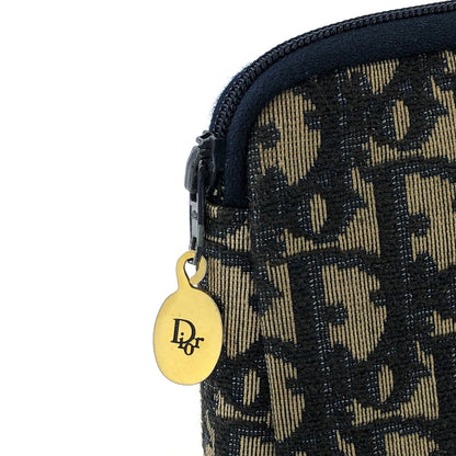 Christian Dior Logo Trotter 提花手拿包 海軍藍 Vintage Old 6tskic