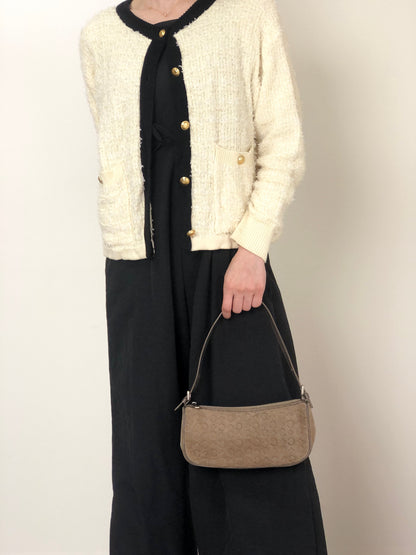 CELINE C Macadam Shoulder bag Light Brown Vintage ntvdgb