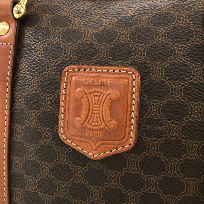 CELINE Macadam Blason Boston bag Handbag Brown Vintage Old Celine s68ihd