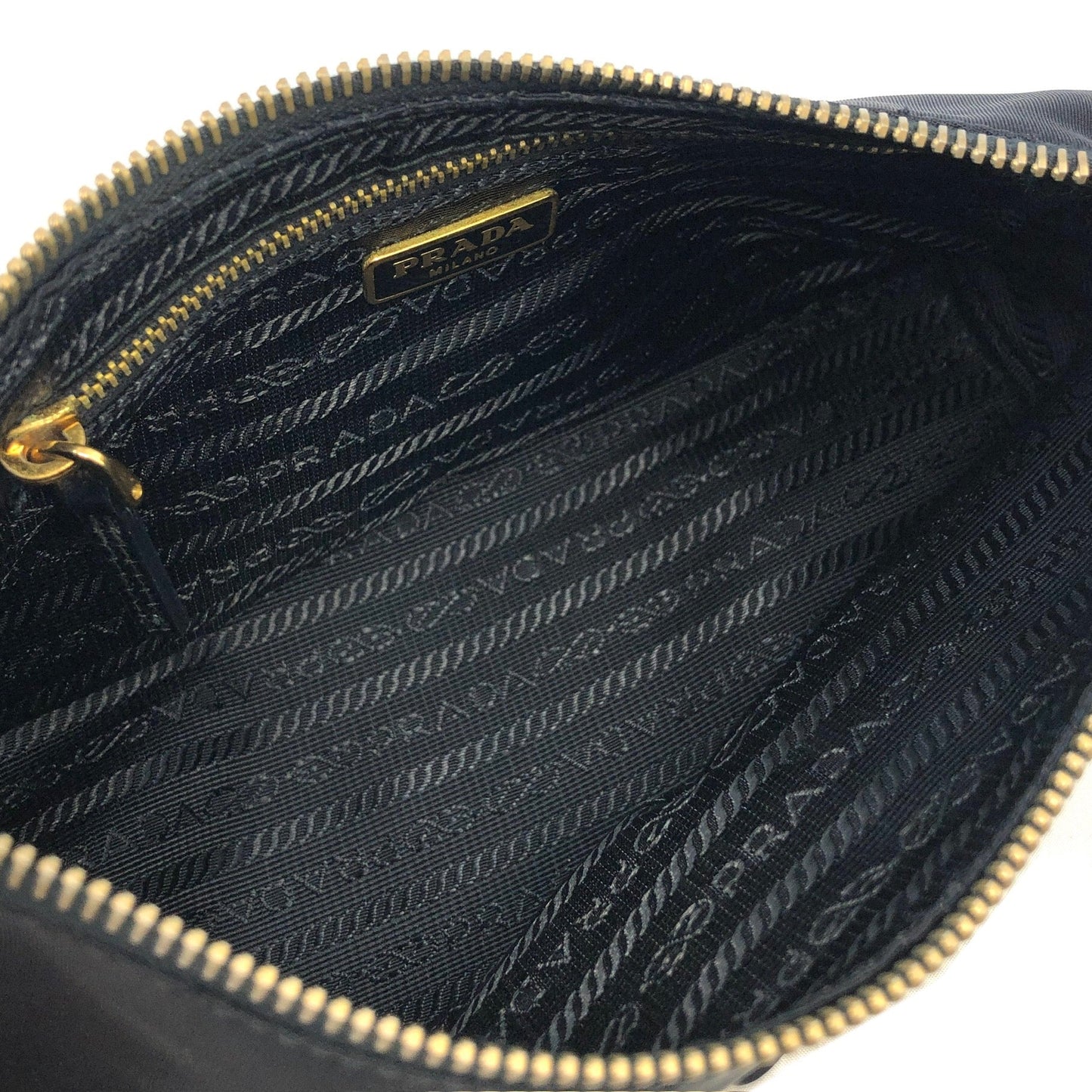 PRADA Triangle Logo Nylon Handbag Black Vintage Old sisgax