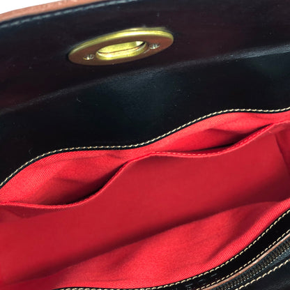 LOEWE Anagram Suede Handbag Black Vintage Old yz5835