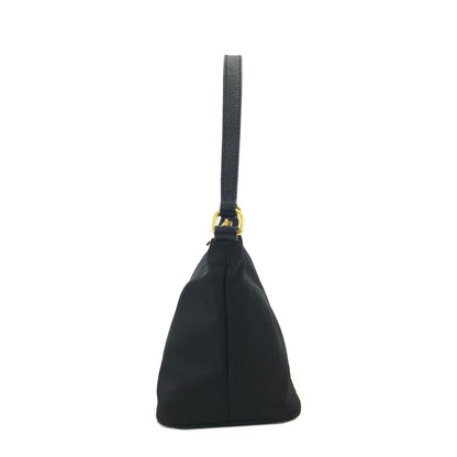 PRADA Triangle Logo Nylon Handbag Black Vintage Old sisgax