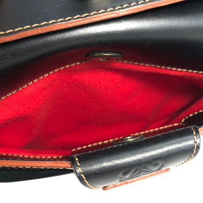 LOEWE Anagram Suede Handbag Black Vintage Old yz5835