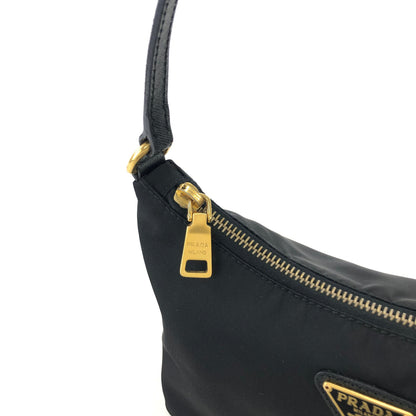 PRADA Triangle Logo Nylon Handbag Black Vintage Old sisgax