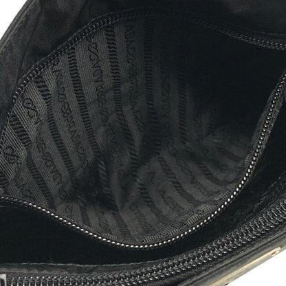 PRADA Triangle Logo Nylon Shoulder Bag Black Vintage Old 37fgmm