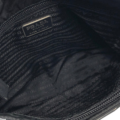 PRADA Triangle Logo Nylon Shoulder Bag Black Vintage Old 37fgmm