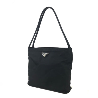 PRADA Triangle Logo Nylon Shoulder Bag Black Vintage Old 37fgmm