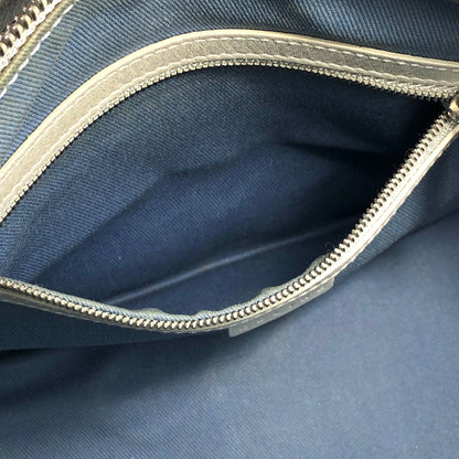 CELINE C Macadam Jacquard Handbag Blue Vintage Old Celine znhcpr