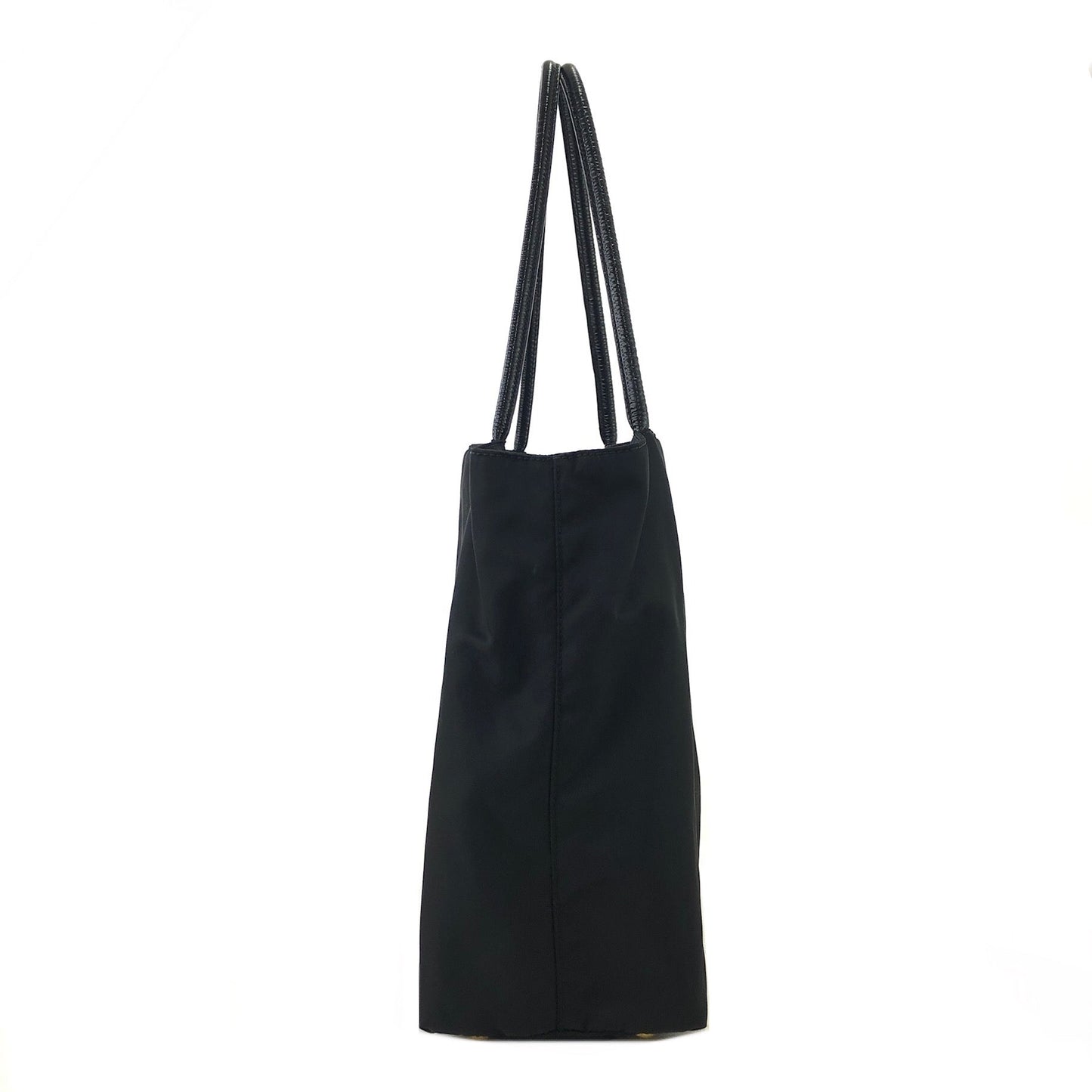 PRADA Triangle Logo Nylon Tote Bag Shoulder Bag Black Vintage Old ehk63n