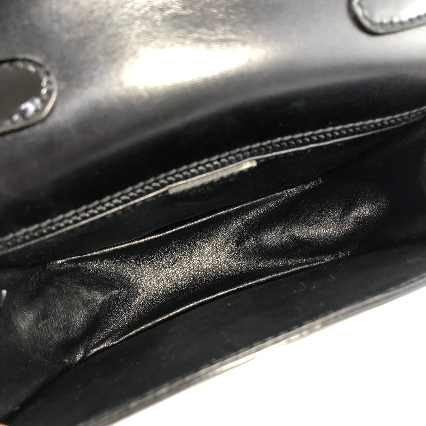 CELINE Padlock Turn Lock Patent Leather Crossbody Shoulder bag Black Vintage Old Celine aupwwr