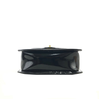CELINE Padlock Turn Lock Patent Leather Crossbody Shoulder bag Black Vintage Old Celine aupwwr