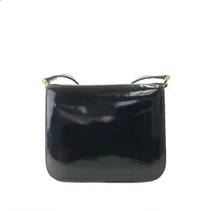 CELINE Padlock Turn Lock Patent Leather Crossbody Shoulder bag Black Vintage Old Celine aupwwr
