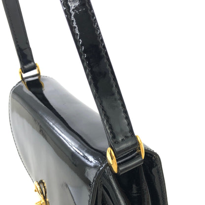 CELINE Padlock Turn Lock Patent Leather Crossbody Shoulder bag Black Vintage Old Celine aupwwr