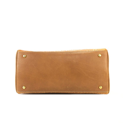 LOEWE Anagram Crocodile embossed Two-way Totebag Shoulder bag Brown Vintage Old she7e7