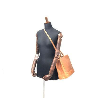 LOEWE Anagram Crocodile embossed Two-way Totebag Shoulder bag Brown Vintage Old she7e7