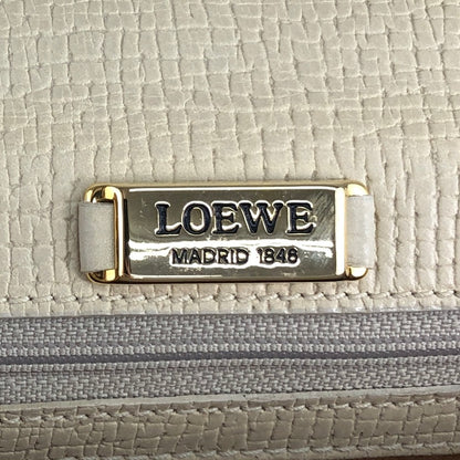 LOEWE Barcelona Bi-color  Embossed Leather Handbag Beige Vintage esxncn