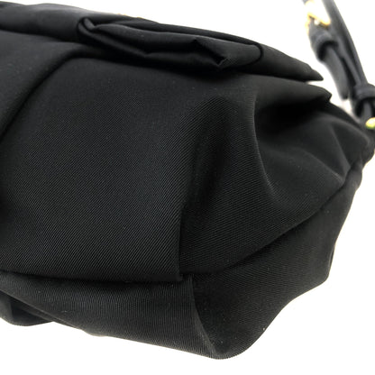 PRADA Logo Ribbon Nylon Pouch Black Vintage Old y3vycs