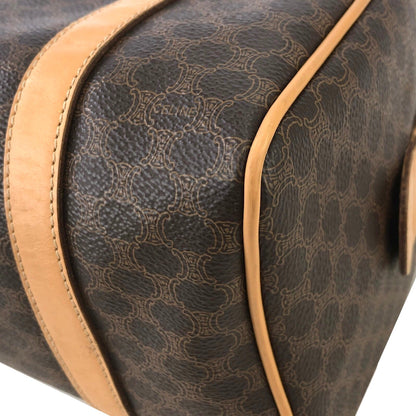 CELINE Macadam Blason Embossed PVC Leather Mini Boston Keepall Boston Bag Brown Vintage Old zeahxx