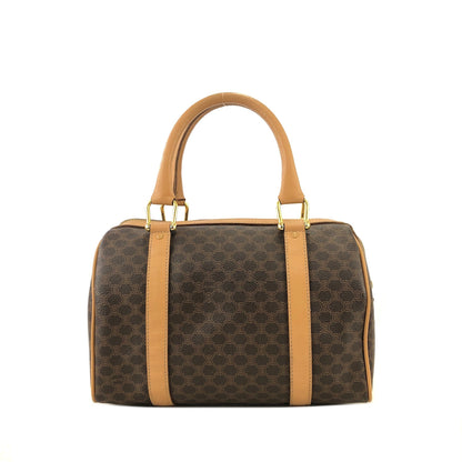 CELINE Macadam Blason Embossed PVC Leather Mini Boston Keepall Boston Bag Brown Vintage Old zeahxx