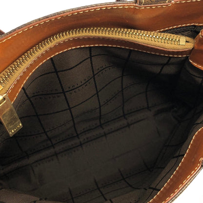 CELINE Celine Madameka PVC 皮革前拉鍊方形托特包棕色復古舊 Celine mpgnga
