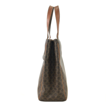 CELINE Celine Madameka PVC 皮革前拉鍊方形托特包棕色復古舊 Celine mpgnga