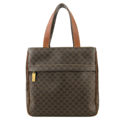 CELINE Celine Madameka PVC 皮革前拉鍊方形托特包棕色復古舊 Celine mpgnga
