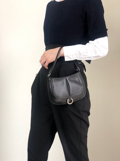 LOEWE Logo Circle Motif Handbag Black Vintage wcdj4h