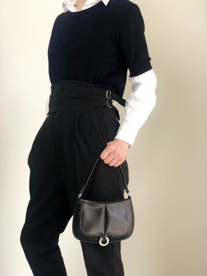 LOEWE Logo Circle Motif Handbag Black Vintage wcdj4h