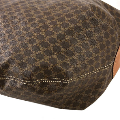 CELINE Macadam Side Motif PVC Leather Shoulder Bag Brown Vintage Old Celine hmrwfm
