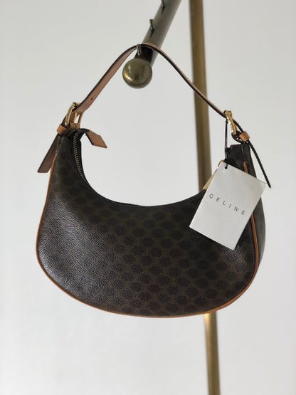 CELINE Macadam Handbag Shoulder Bag Hobobag Brown AVA Old Celine Vintage j3grwx