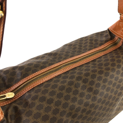 CELINE Macadam Side Motif PVC Leather Shoulder Bag Brown Vintage Old Celine hmrwfm