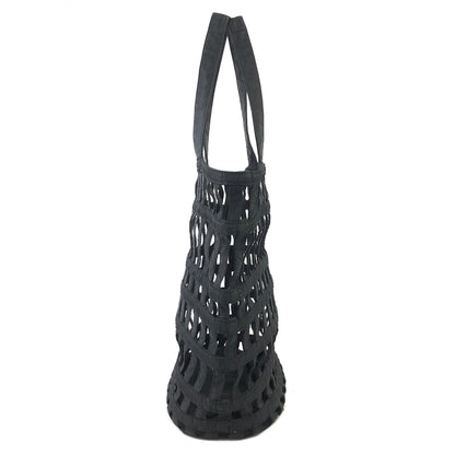 PRADA Nylon Cutout Handbag With Pouch Black Vintage Old b64rft