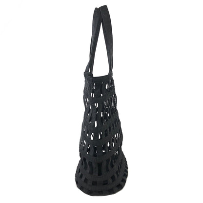 PRADA Nylon Cutout Handbag With Pouch Black Vintage Old b64rft
