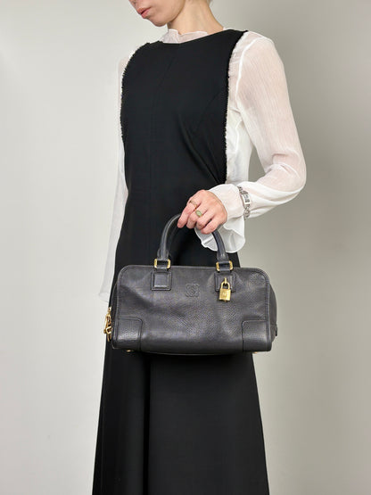 LOEWE Amazona28 Anagram Handbag Boston bag Black Vintage n43dbr