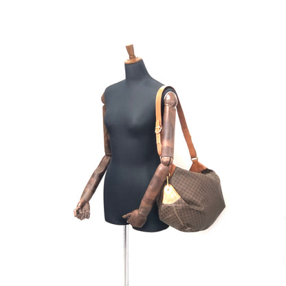 CELINE Macadam Side Motif PVC Leather Shoulder Bag Brown Vintage Old Celine hmrwfm