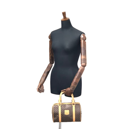 CELINE Macadam Blason Embossed PVC Leather Mini Boston Keepall Boston Bag Brown Vintage Old zeahxx