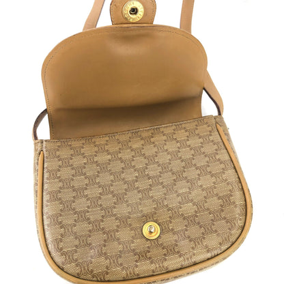 CELINE Macadam Blason Flap Mini Shoulder bag Beige Vintage Old CELINE sjeg4v