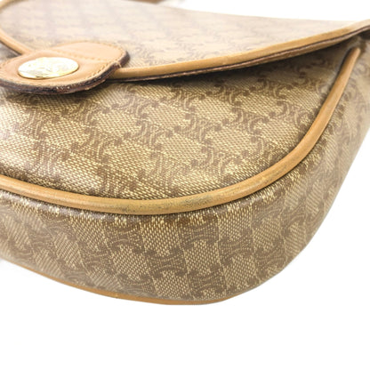 CELINE Macadam Blason Flap Mini Shoulder bag Beige Vintage Old CELINE sjeg4v