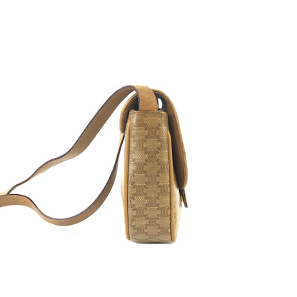 CELINE Macadam Blason Flap Mini Shoulder bag Beige Vintage Old CELINE sjeg4v
