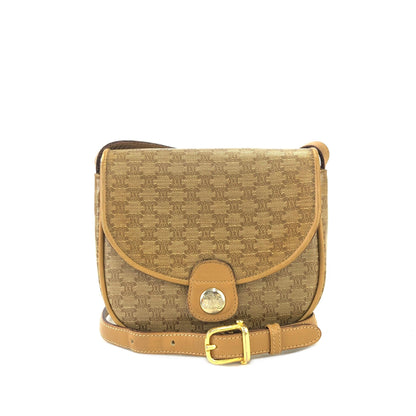 CELINE Macadam Blason Flap Mini Shoulder bag Beige Vintage Old CELINE sjeg4v