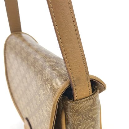 CELINE Macadam Blason Flap Mini Shoulder bag Beige Vintage Old CELINE sjeg4v
