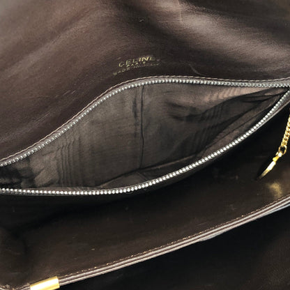 CELINE 馬車皮革肩背包棕色復古舊 Celine yatwhr