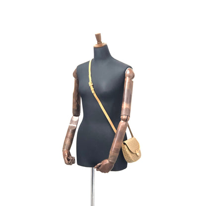 CELINE Macadam Blason Flap Mini Shoulder bag Beige Vintage Old CELINE sjeg4v