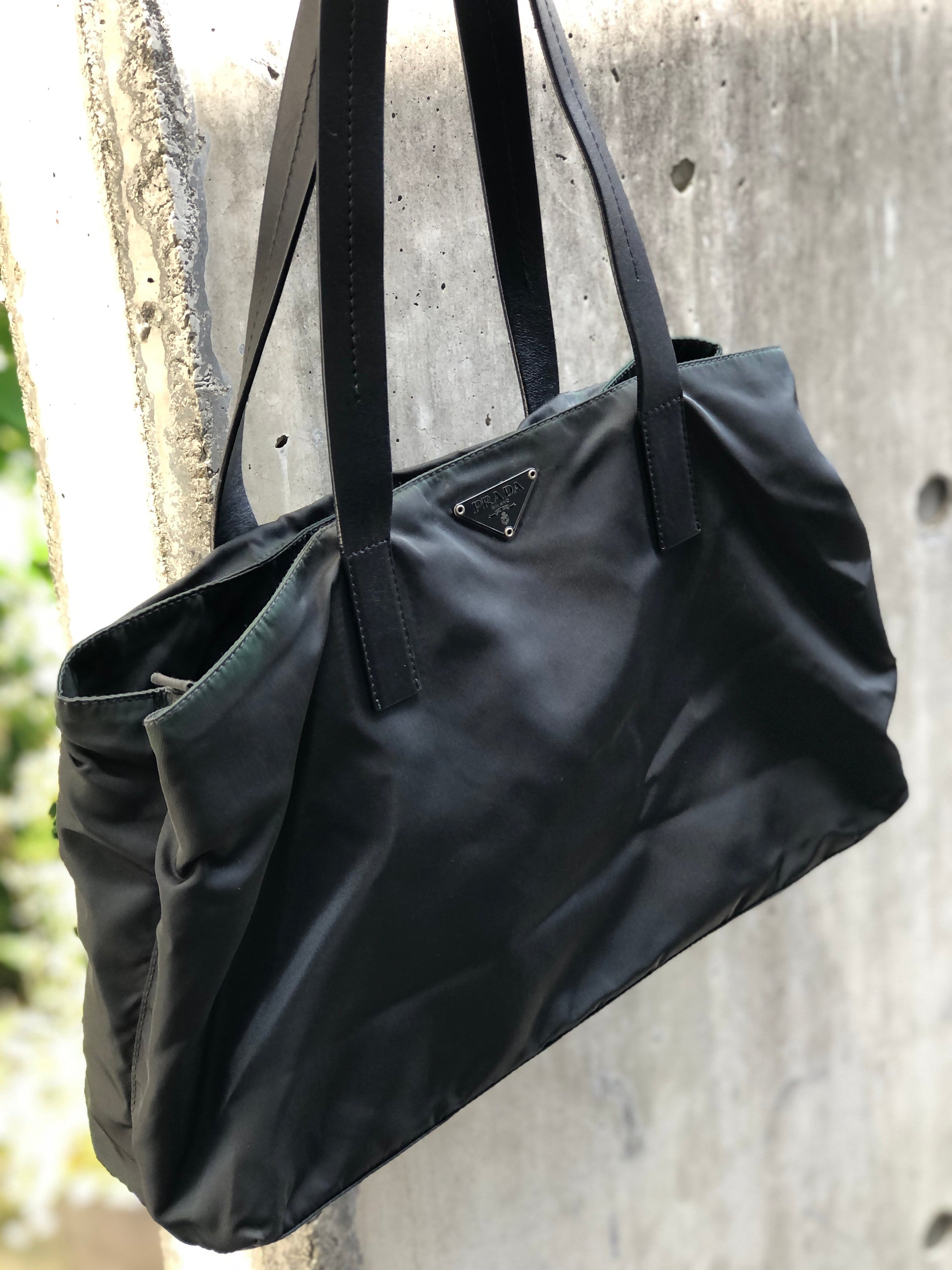 Prada Re-Nylon Logo Tote Bag - Black - Size: Regular - Female