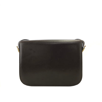 CELINE 馬車皮革肩背包棕色復古舊 Celine yatwhr