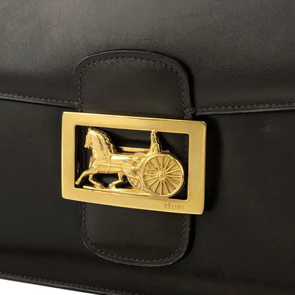 CELINE 馬車皮革肩背包棕色復古舊 Celine yatwhr