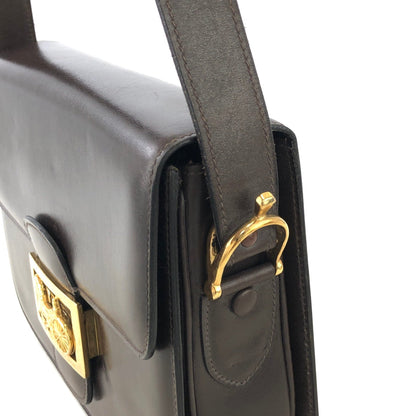 CELINE 馬車皮革肩背包棕色復古舊 Celine yatwhr