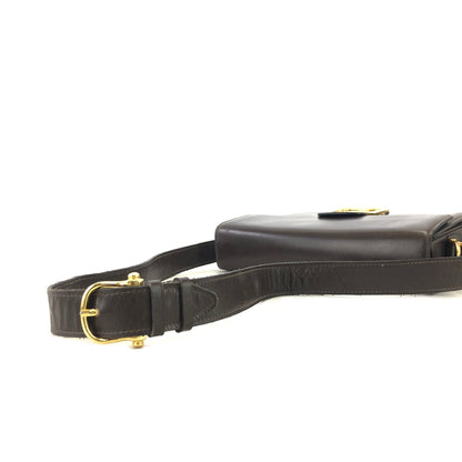 CELINE 馬車皮革肩背包棕色復古舊 Celine yatwhr