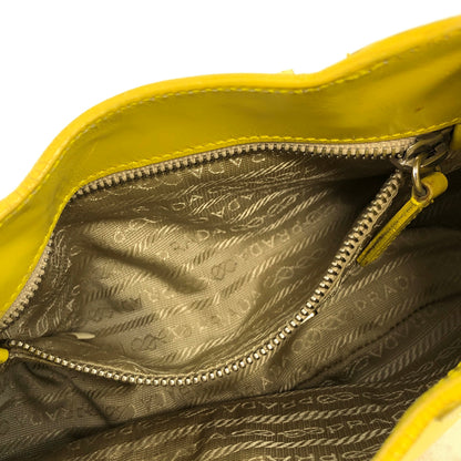 PRADA Logo Metal Clasp Push Lock Shoulder bag Hobo bag Yellow Vintage 3rzmgz