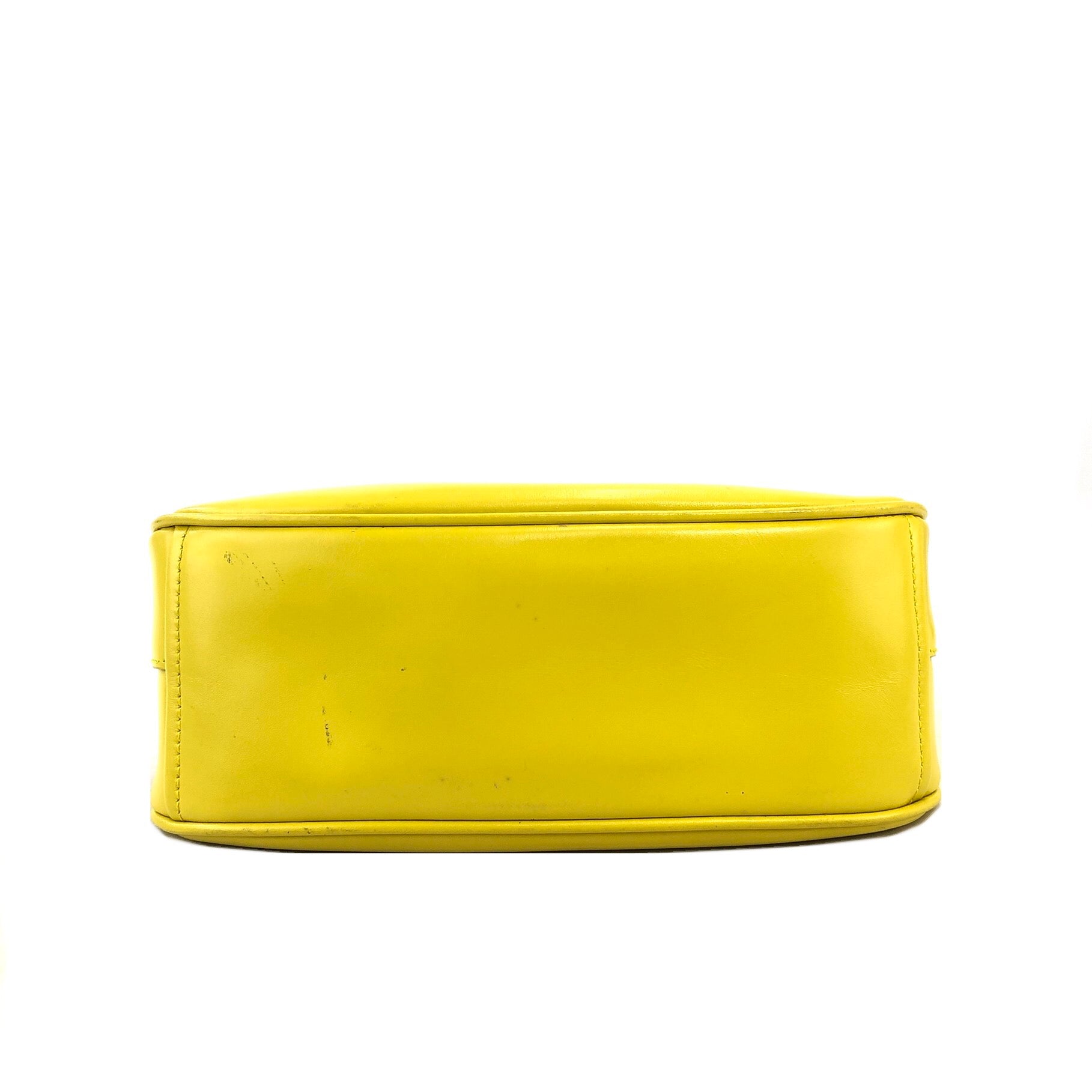 PRADA Logo Metal Clasp Push Lock Shoulder bag Hobo bag Yellow